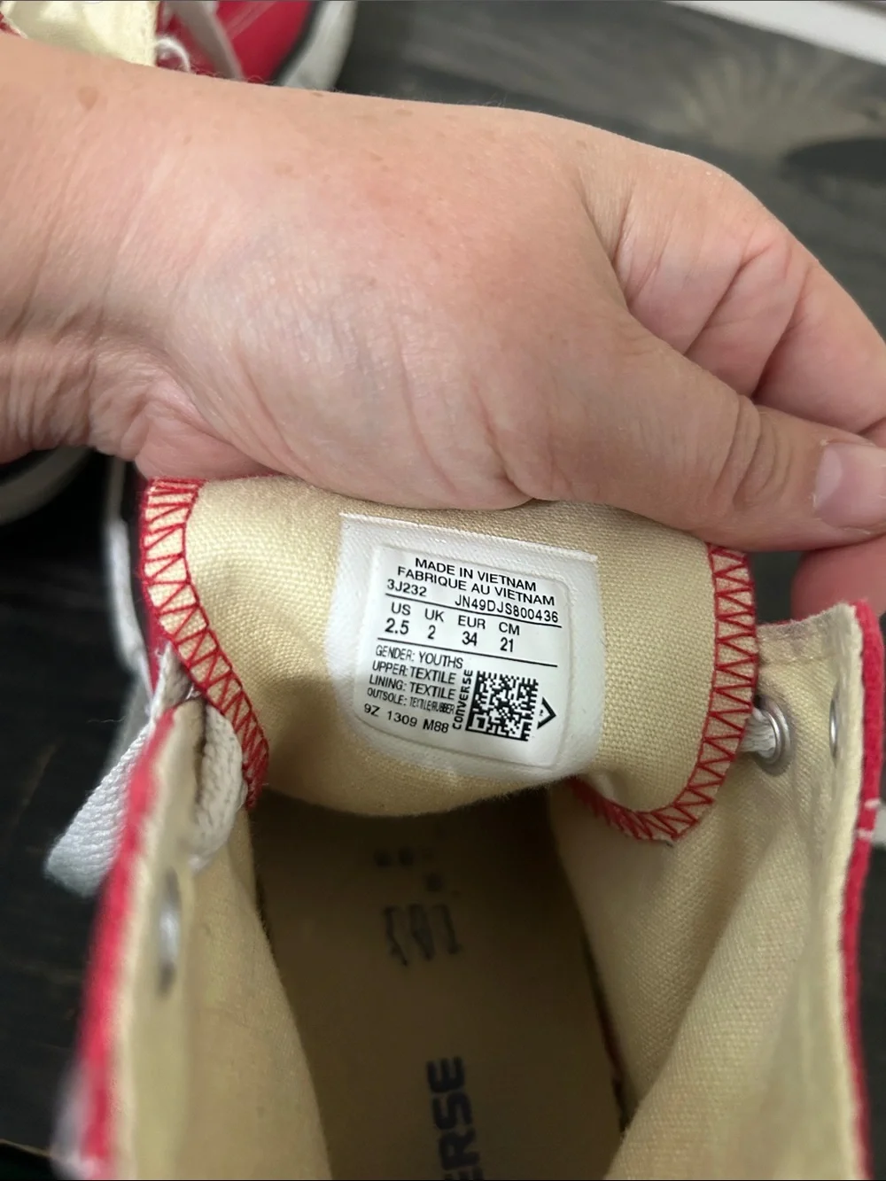 Converse Kids Red High-Top Canvas Sneakers with White Laces